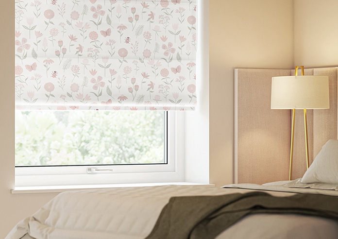 Floral Whimsy, Blush - Roman Blind - Image 5